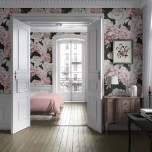 Dark Floral Peony Wallpaper