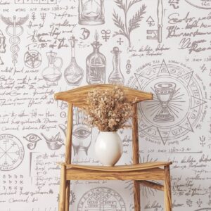 Beige Alchemy Herbs Wallpaper